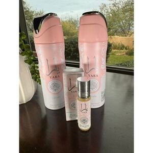 NEW YARA light pink Lattafa 2 perfumed sprays and 1 roll on perfume oil bundle